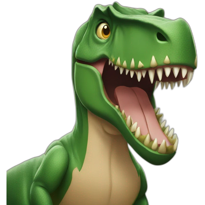 T-Rex wearing a Batman mask thumbs up emoji