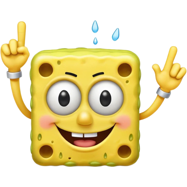 SpongeBob hitting the 67 emote emoji