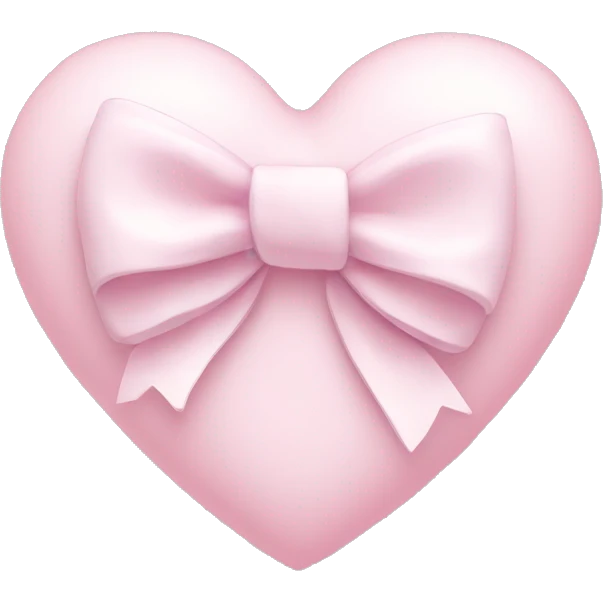 Pastel pink heart with white bow emoji