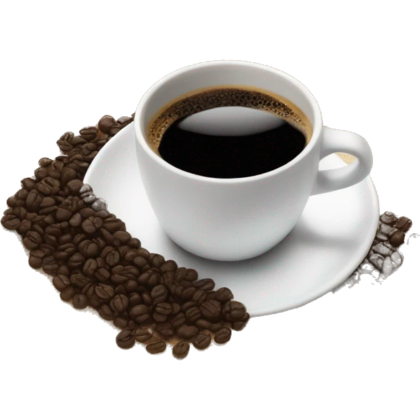 Black coffee on the beach  emoji