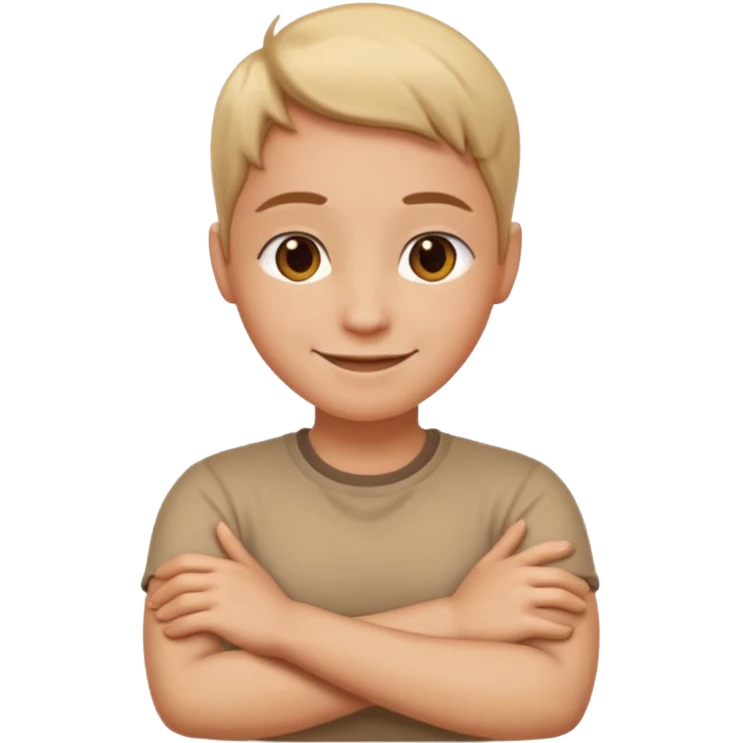 Arms crossed around neck emoji