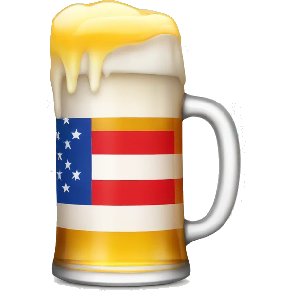 Flag with beer in bright color emoji