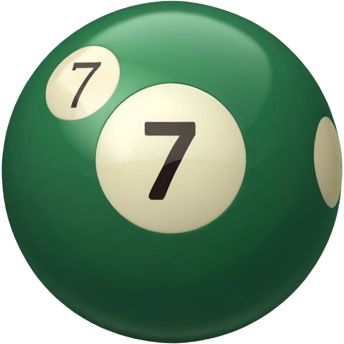 green billiard ball 7 number  emoji