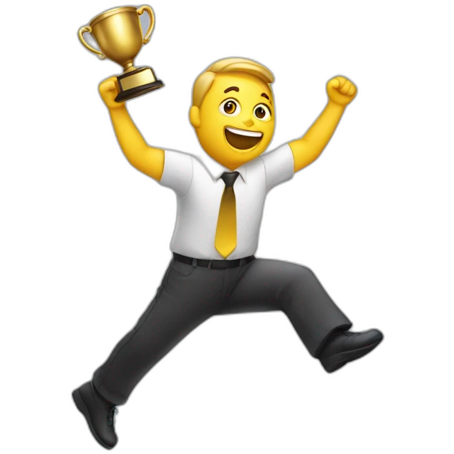 floating Excited man with awards emoji