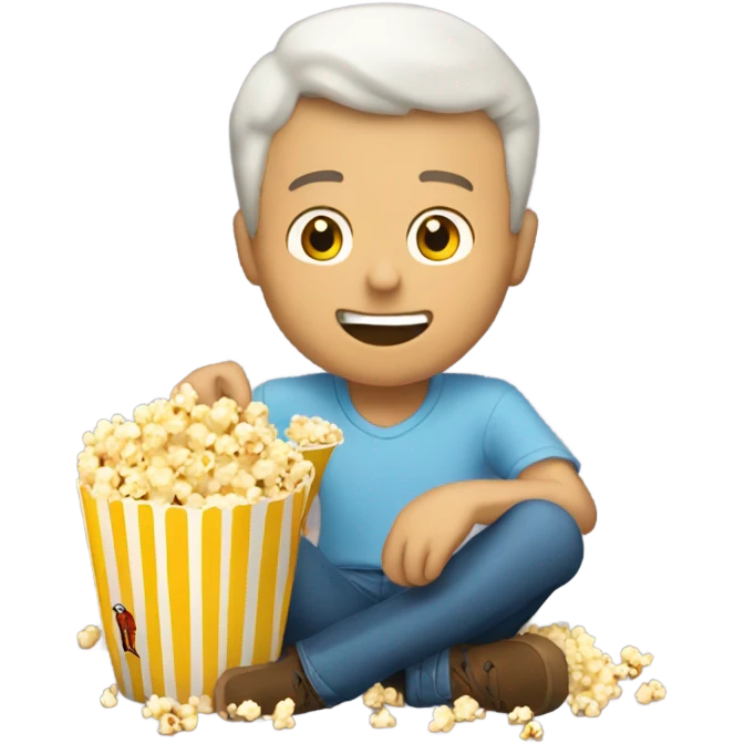 Guy eating popcorn  emoji