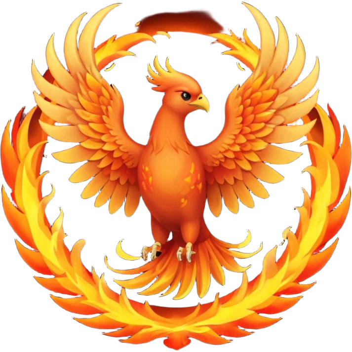 Phoenix, circle and fire emoji
