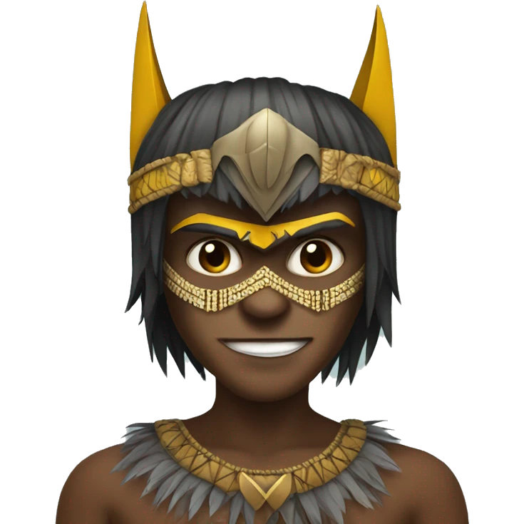 Batman but headdress of papua new guikwa emoji