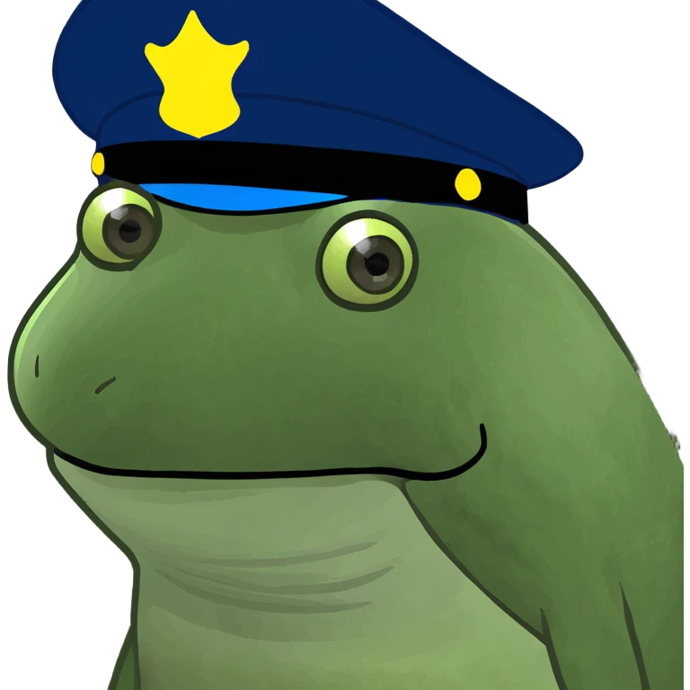 Frog with a cop hat  emoji