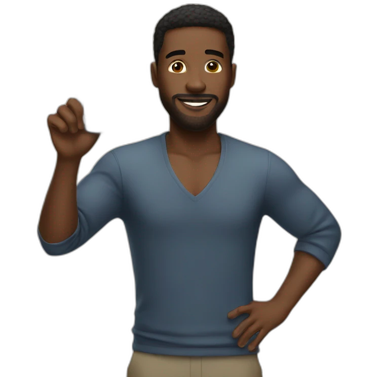 black men taking photo emoji