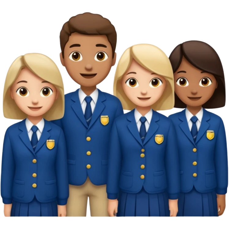 students in school uniforms emoji