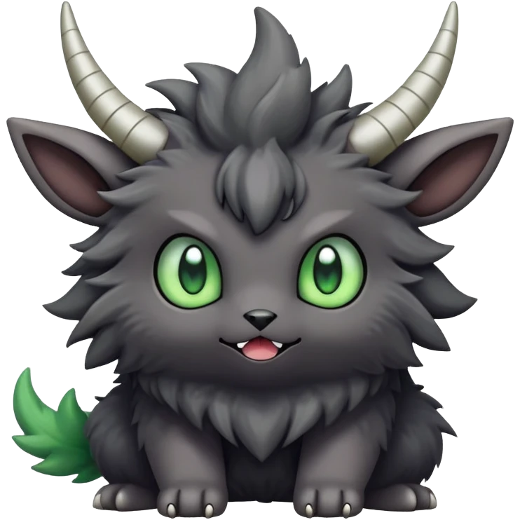 Cute silly Elemental Dark type natural Pokémon-Fakémon-creature emoji