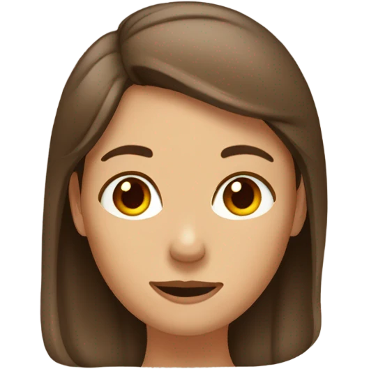 Women tucking brown hair behind ear emoji