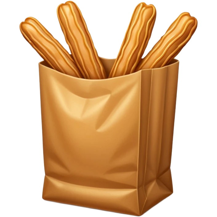 Un sac en papier normal avec à l’intérieur plusieurs churros au caramel bien sucree emoji