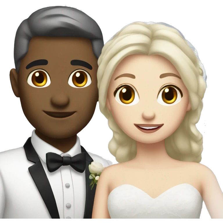 blonde bride and groom with gray and black hair emoji