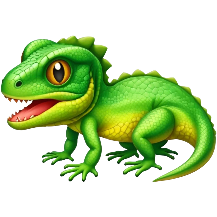 A green and sloppy lizard emoji