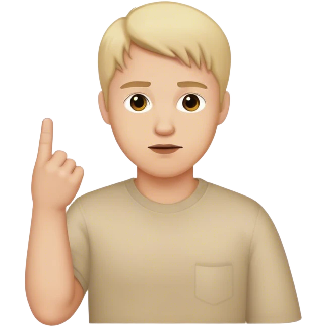 Daniel Larson holding up a middle finger emoji