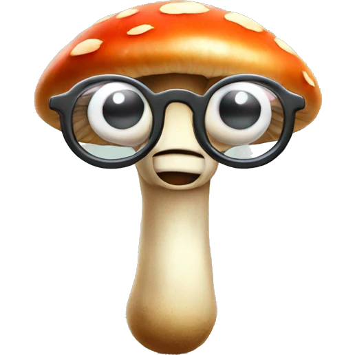 Mushroom wearing glasses  emoji