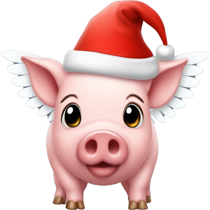 pig with wings and Santa hat emoji