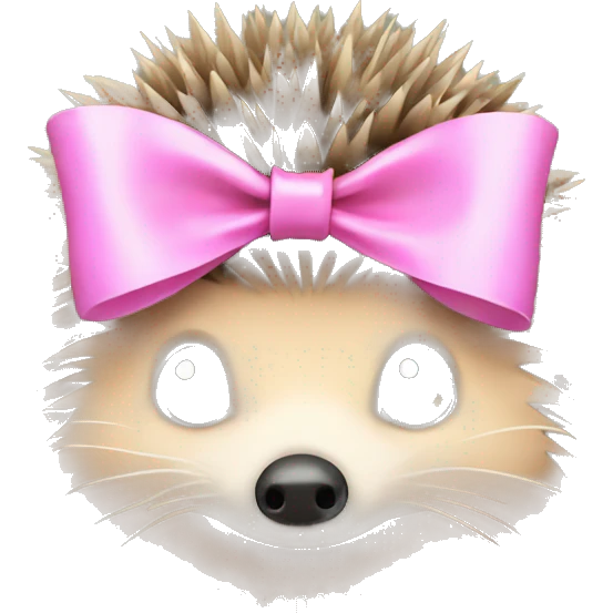 hedgehog with a pink bow emoji