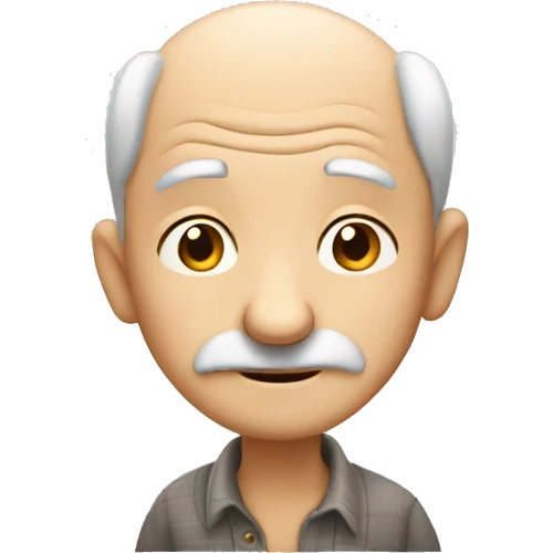 cute old man shy emoji