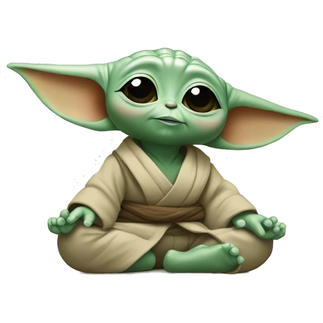 baby yoda doing yoga  emoji