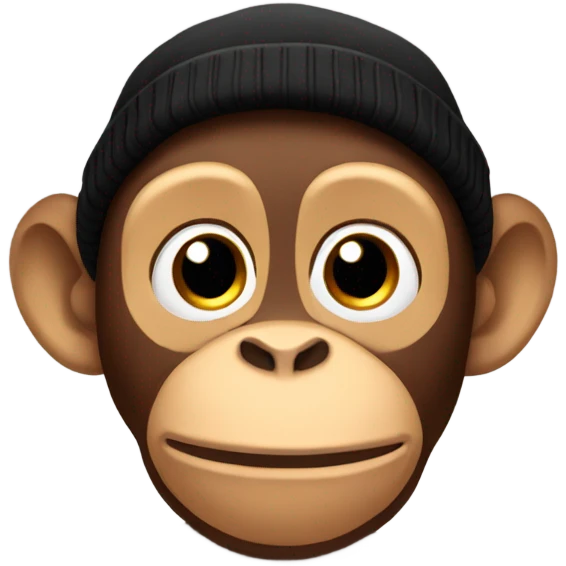 George the monkey with a black beanie  emoji