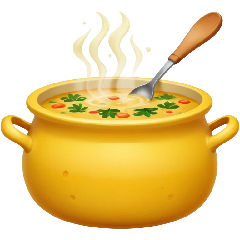 yellow pot with soup emoji