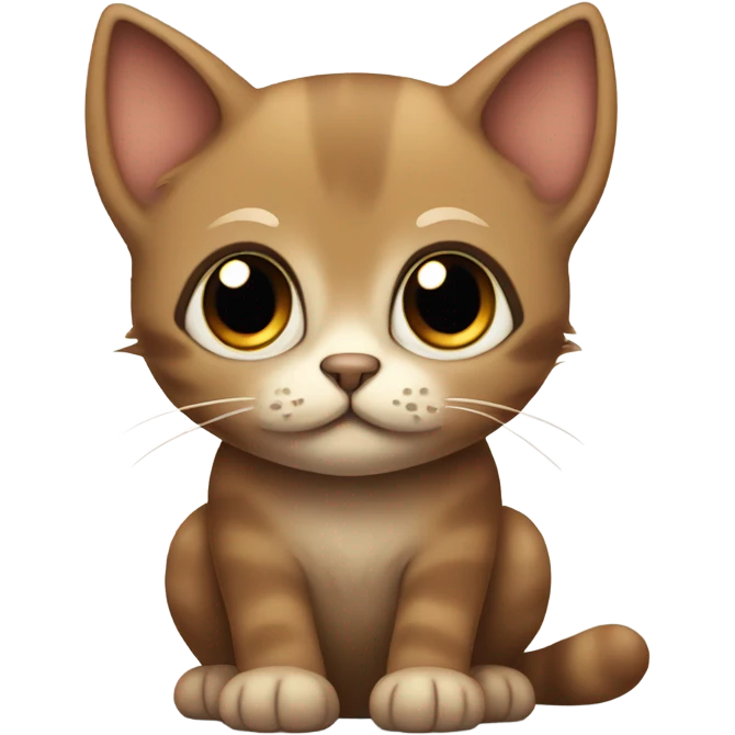 Brown sad realistic kitten emoji