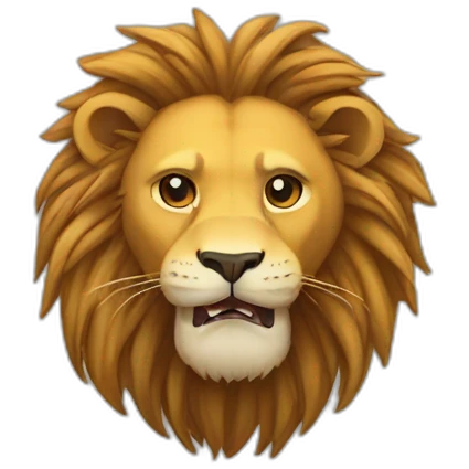 upside down lion emoji