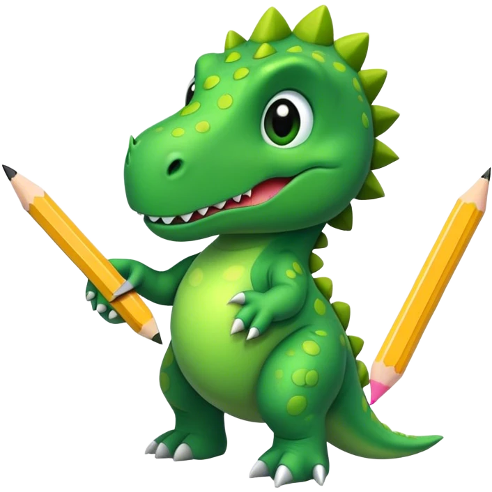 dinosaur with pencil emoji