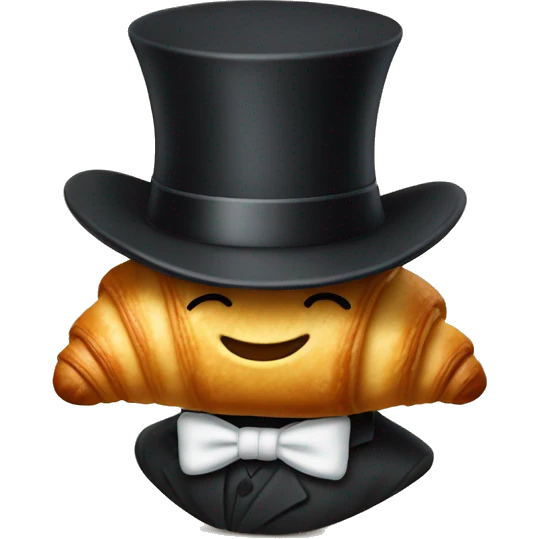 croissant wearing a top hat emoji