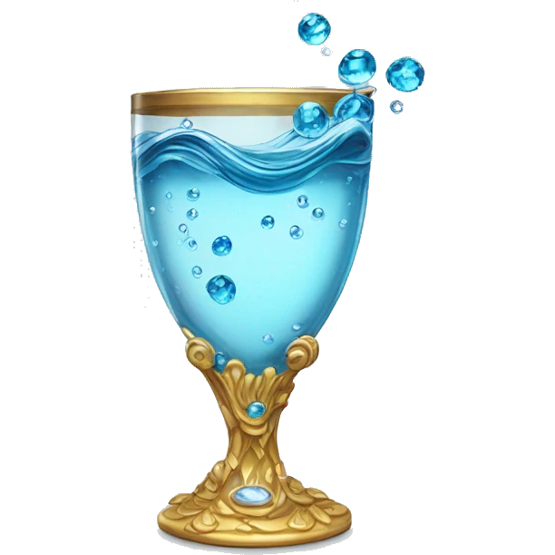 water flowing into bejeweled glass  emoji