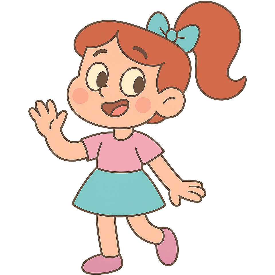 cartoon-style girl in a cute and whimsical design emoji