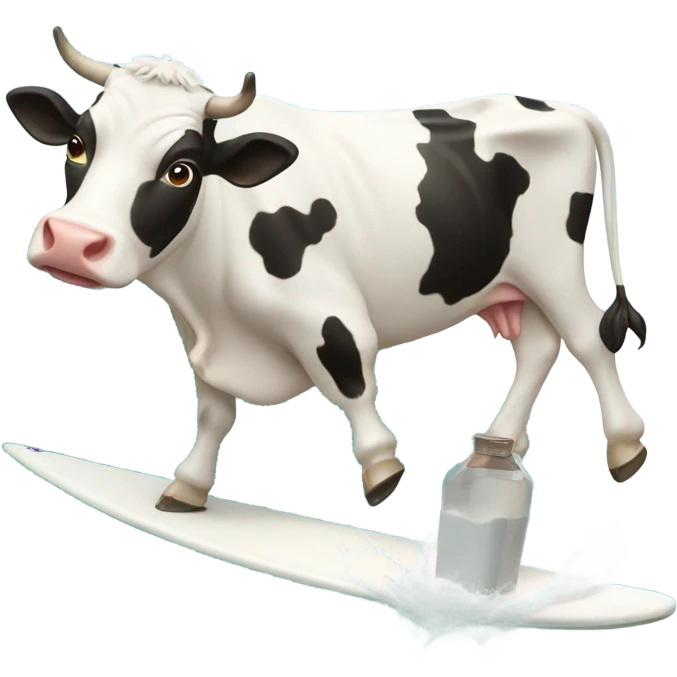 Milk cow surfing emoji