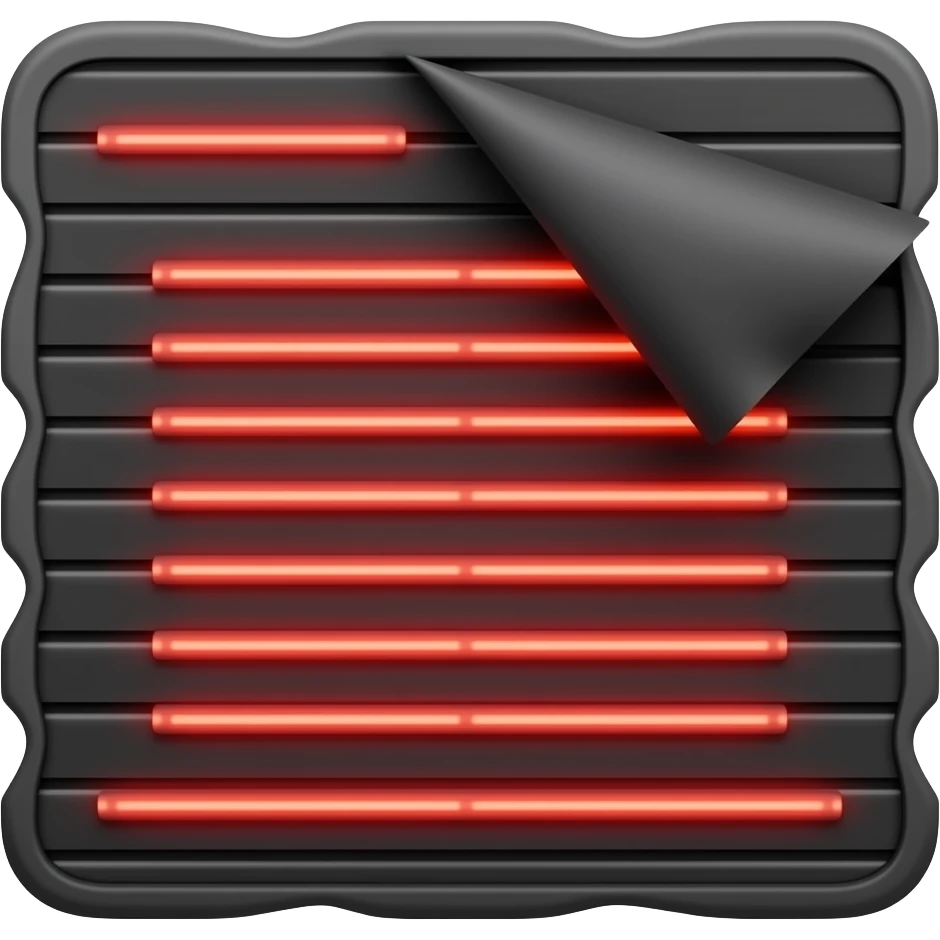 black sauna blanket with red  horizontal heating pads emoji