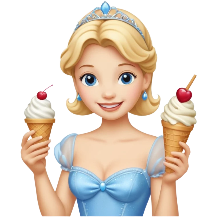 Cinderella eating icecream  emoji