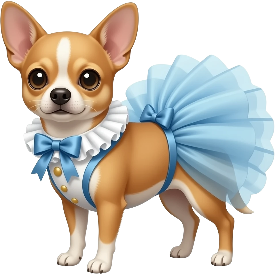 Chihuahua con tutú clasico del año1700 emoji
