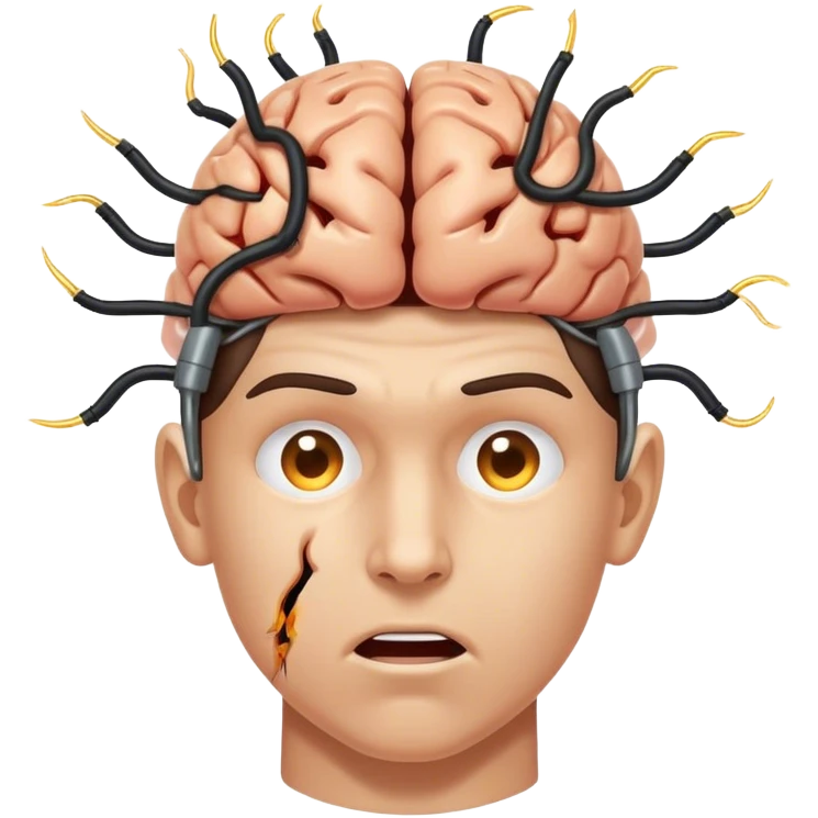 Brain getting electrocuted emoji
