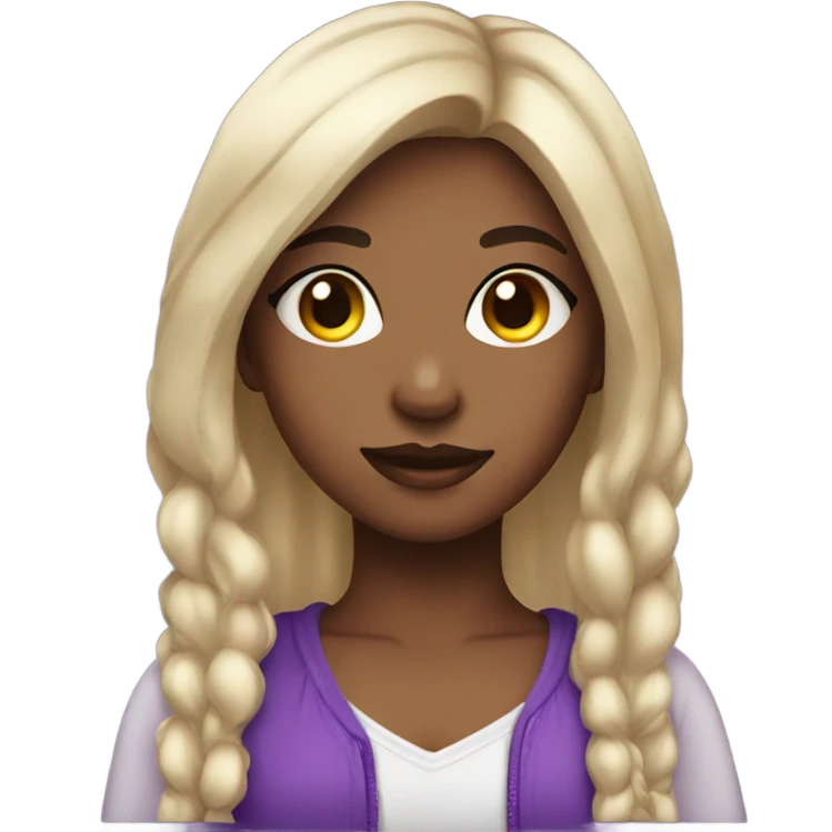 beautiful girl with purple patches emoji