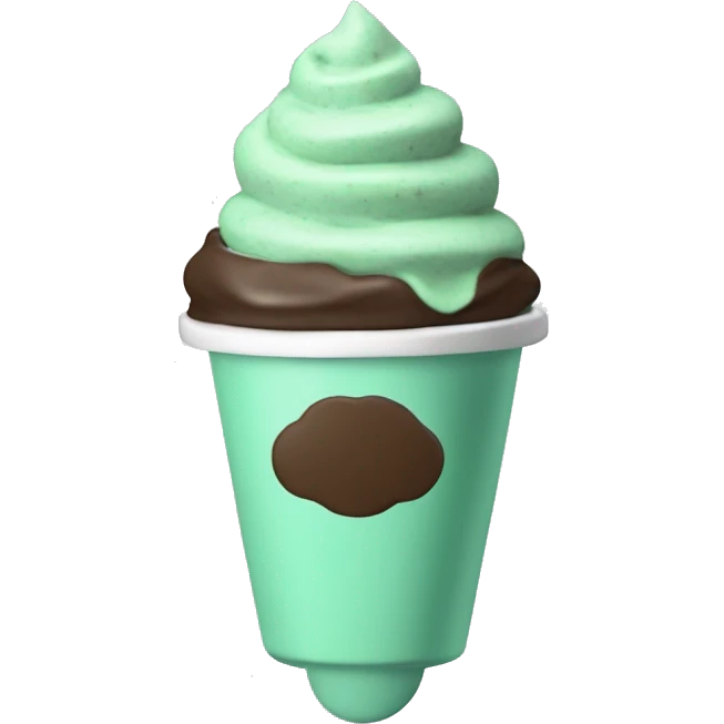 cup of mint chocolate chip ice cream emoji