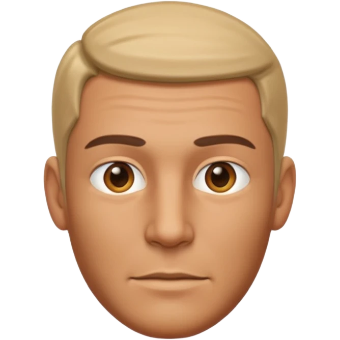 Create a highly polished, 3D game UI–style illustration of a   MAN HEAD emoji