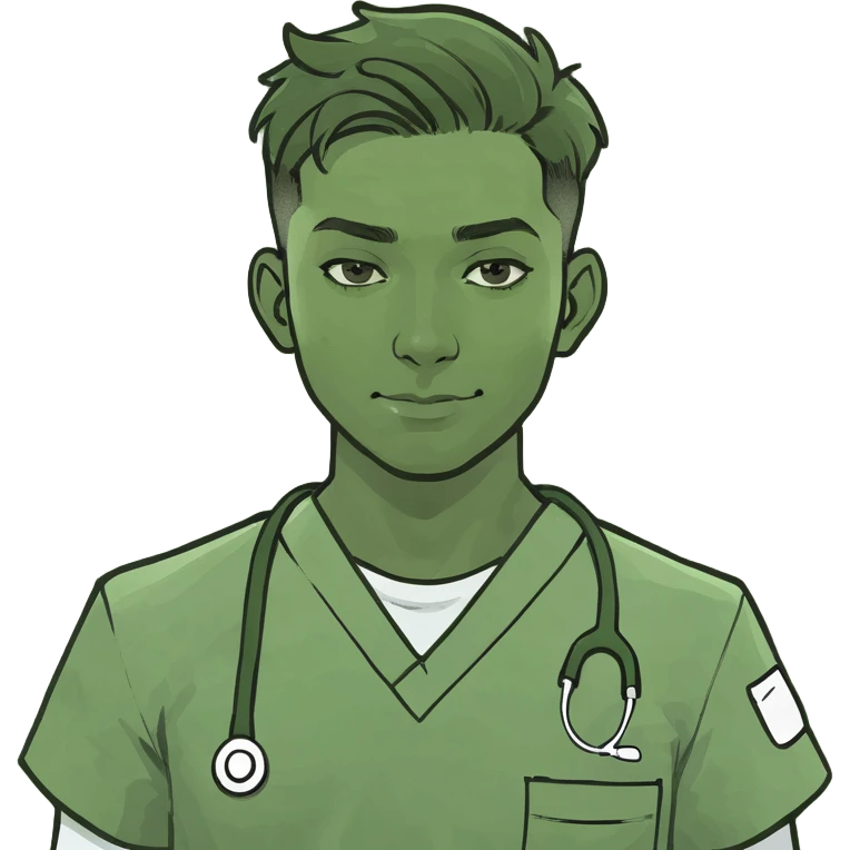 Gorgeous young male nurse with elderly patient  emoji