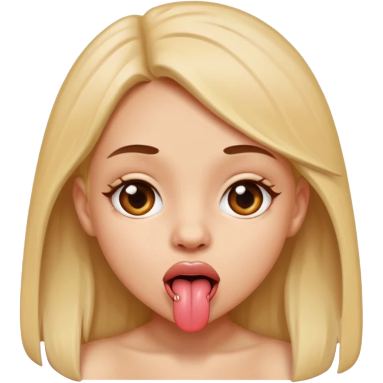 girl naked eye close with tongue emoji
