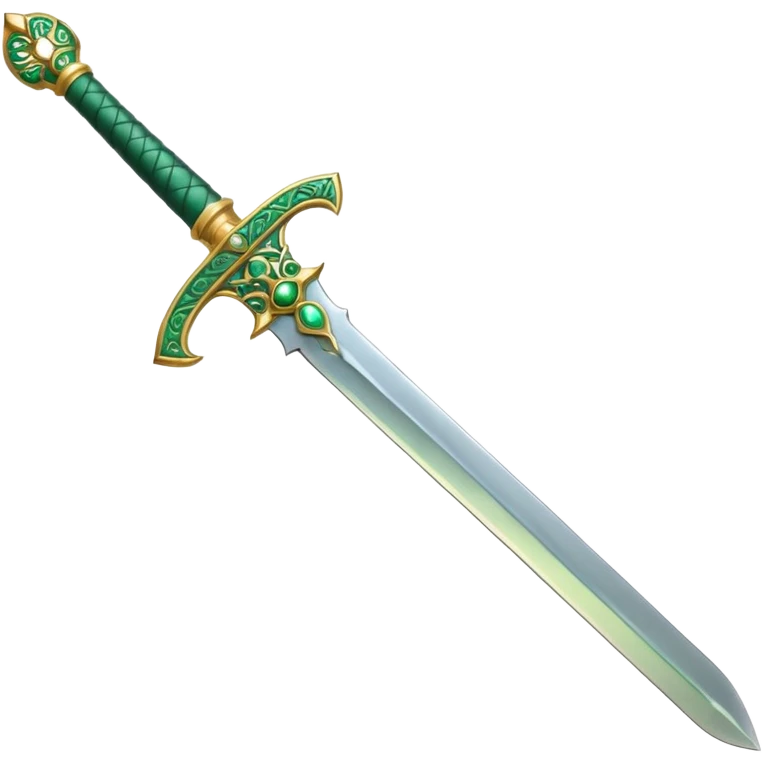 Double-edged Arabic sword with green color emoji