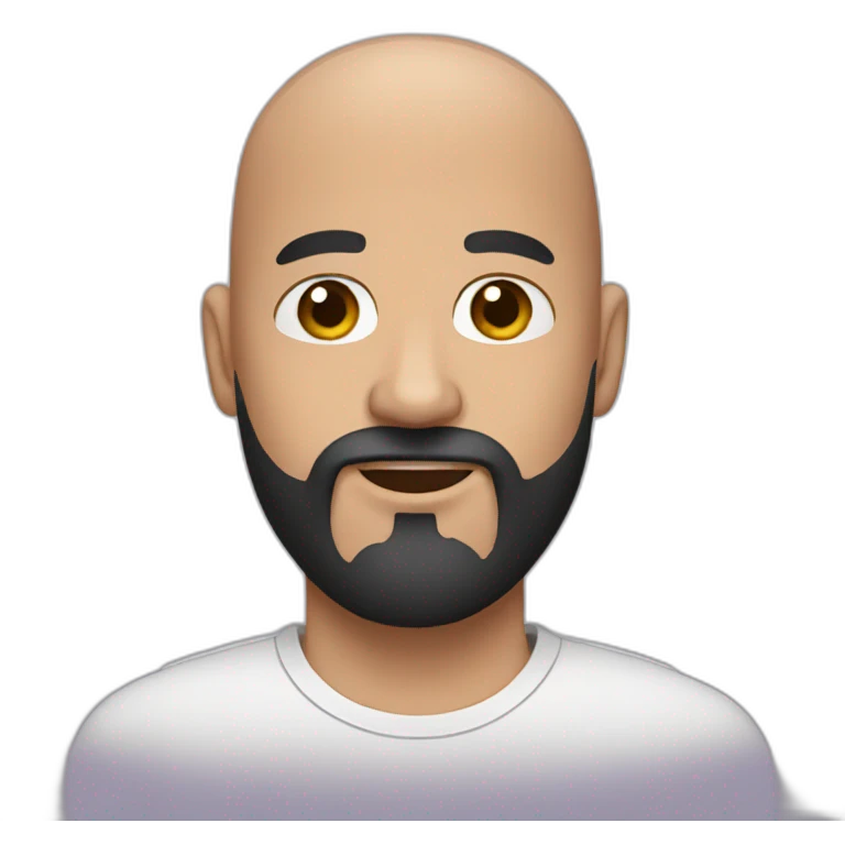 bald man with black beard emoji