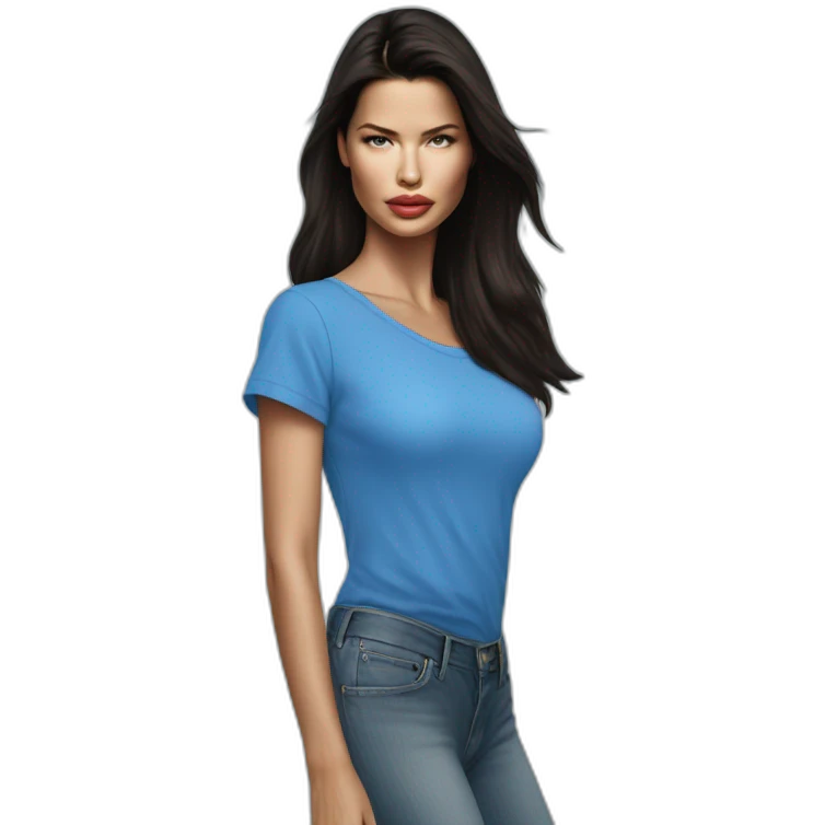 adriana-lima-with-a-blue-shirt emoji