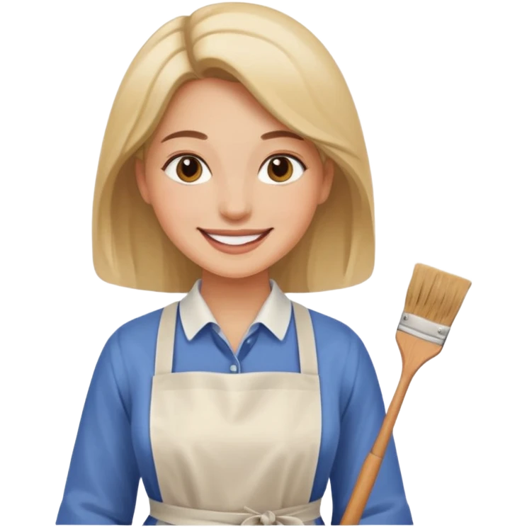 Hold. Women painting smilling tablier emoji