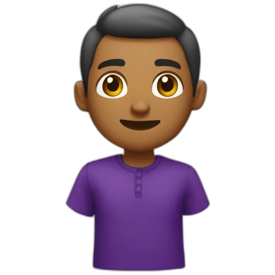 mensajero de paquetes con camisa morada emoji