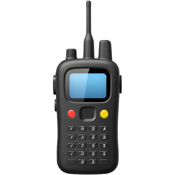 Black police walkie talkie with antenna emoji