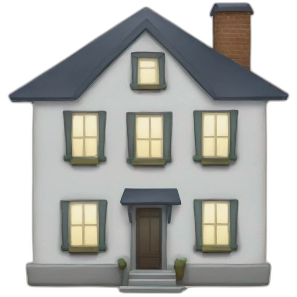A draw of a 2D house composed with the Letter LMS emoji